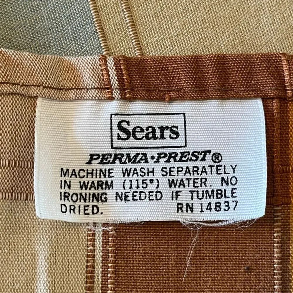 Vintage Perma Prest Tablecloth Fall Home Decor Table Cover Plaid Linen Retro 60s